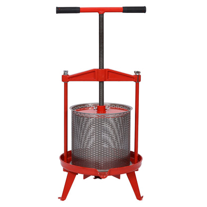 Fruit And Wine Press With T-Shaped Hand Shank, 3.69 Gallon / 14L - Red