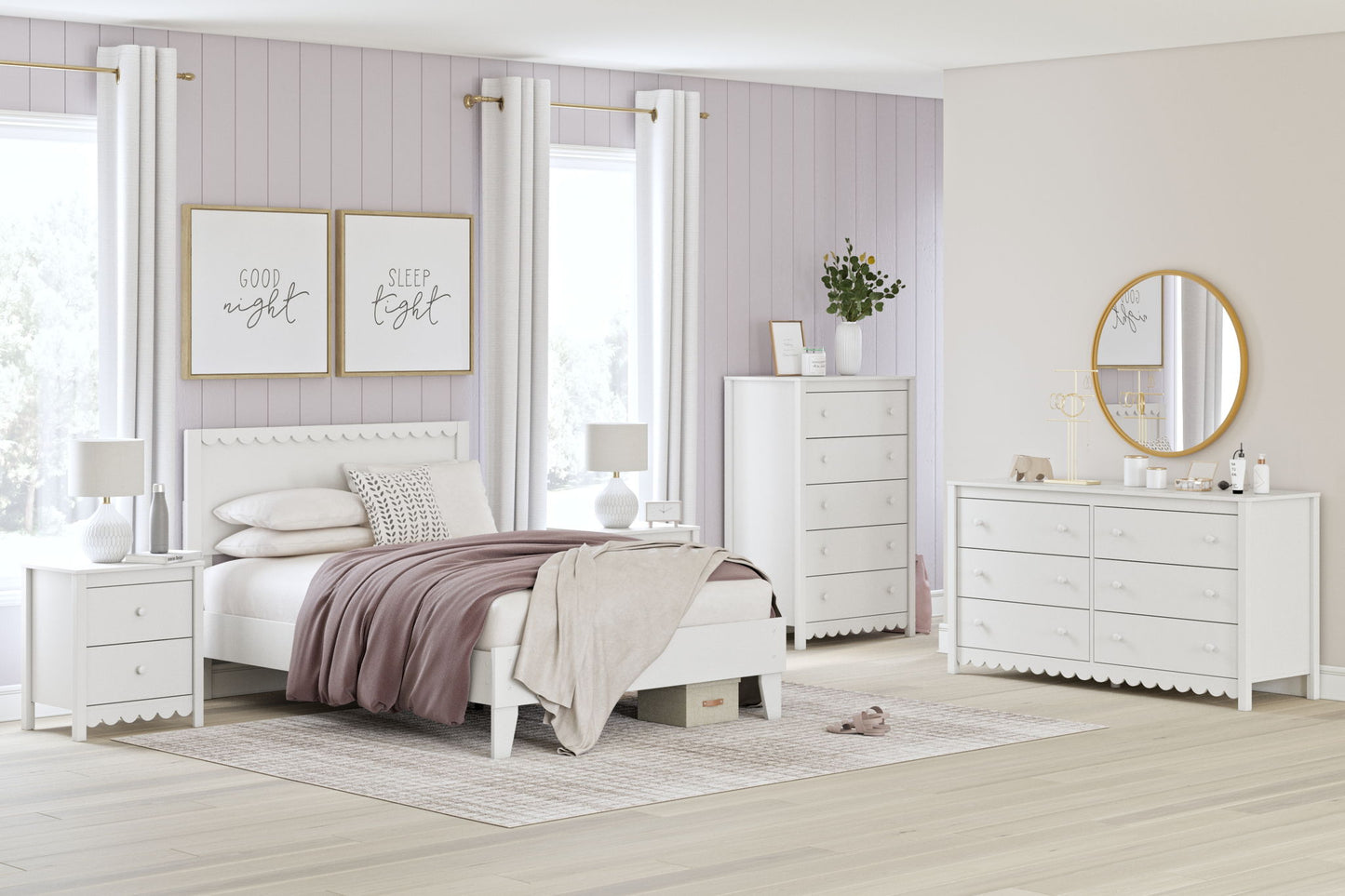 Hallityn - Six Drawer Dresser - White