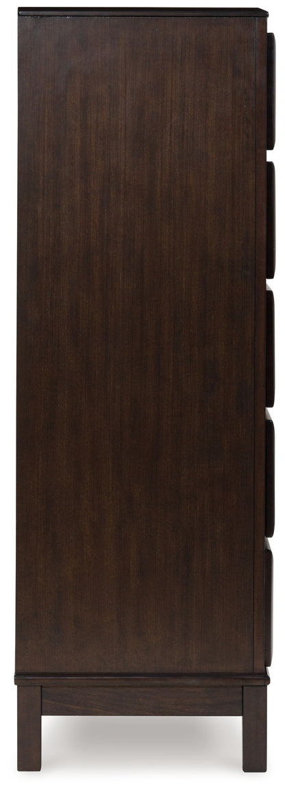 Vanmore - Five Drawer Chest - Dark Brown
