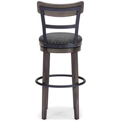 Caitbrook - Tall UPH Swivel Barstool - Gray