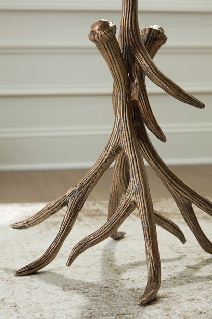 Lemkins - Accent Table - Black / Antique Gold Finish