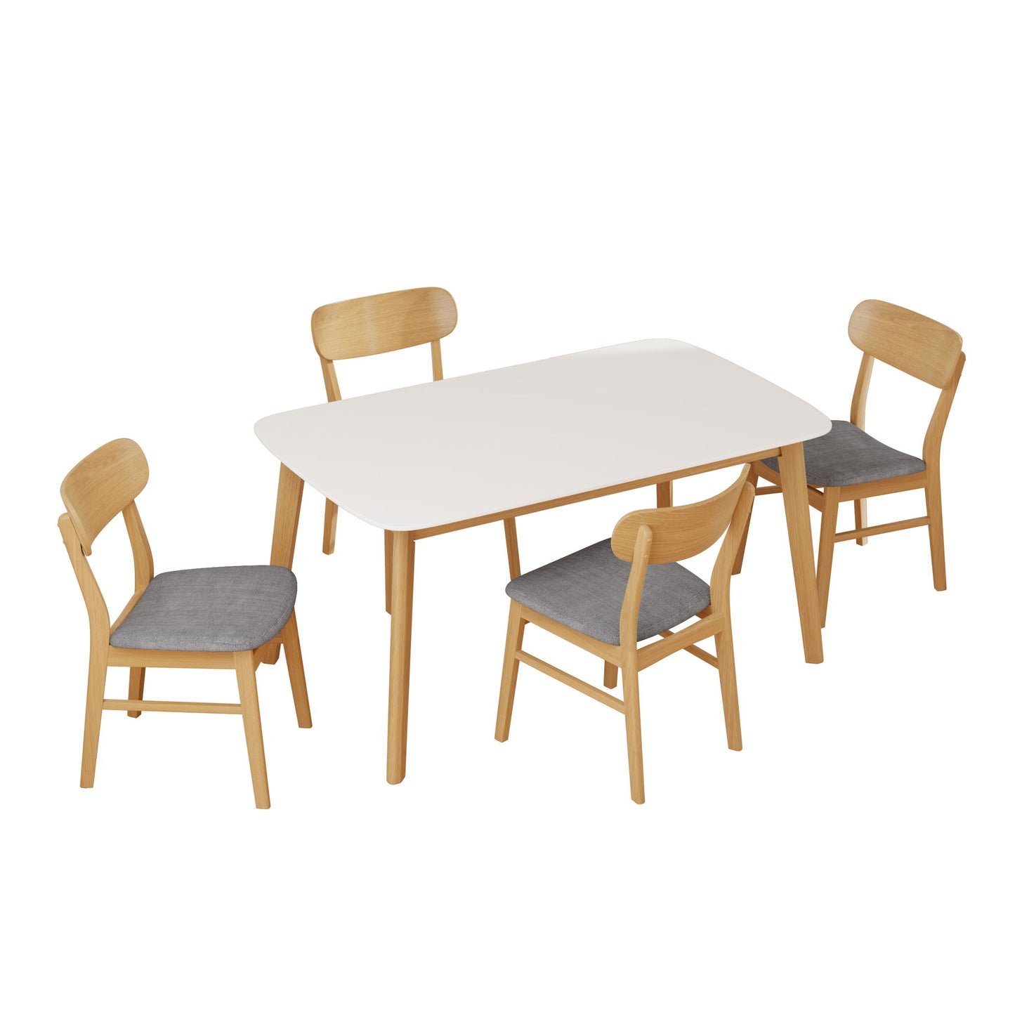 5 Piece Dining Set With Table And Upholstered Chairs