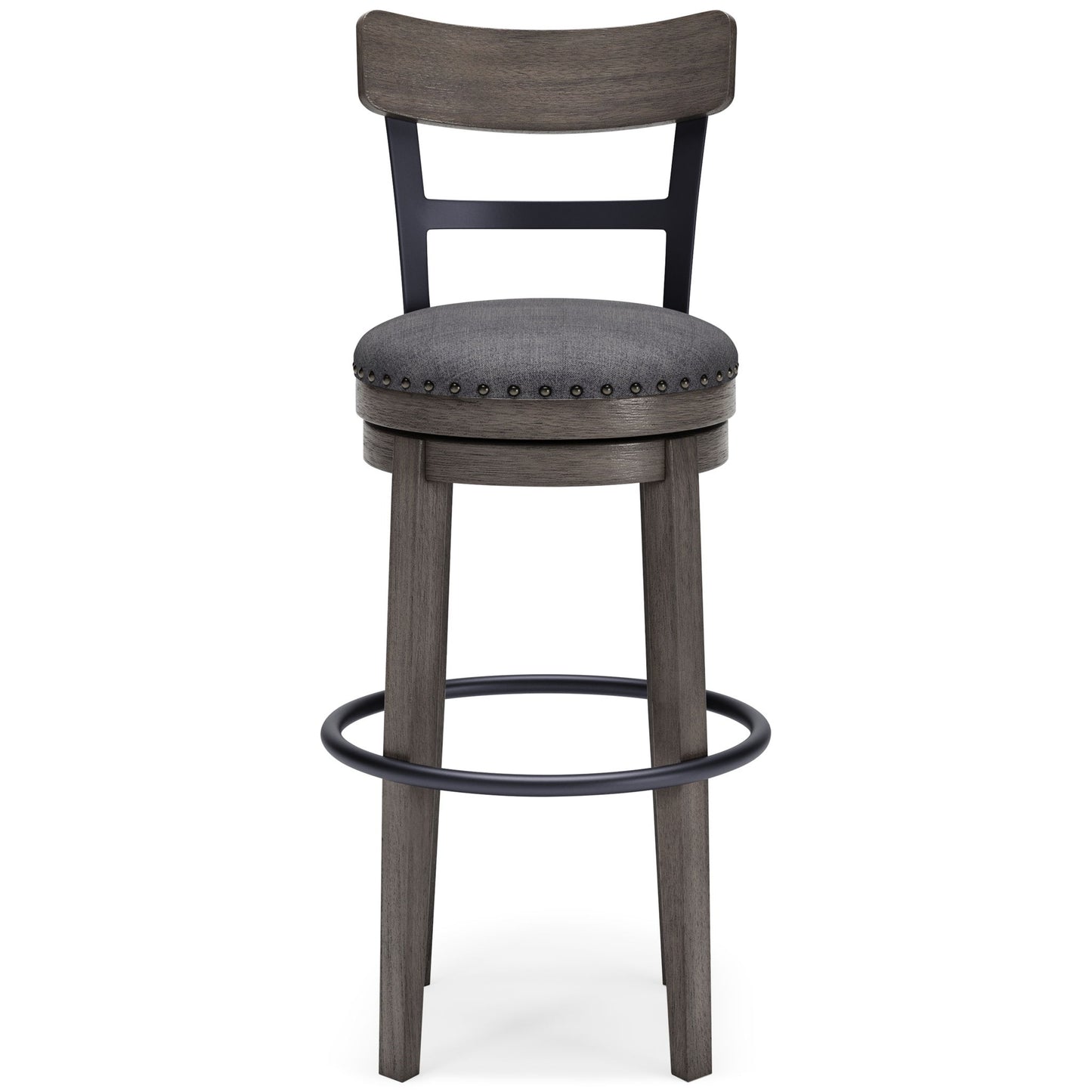 Caitbrook - Tall UPH Swivel Barstool - Gray