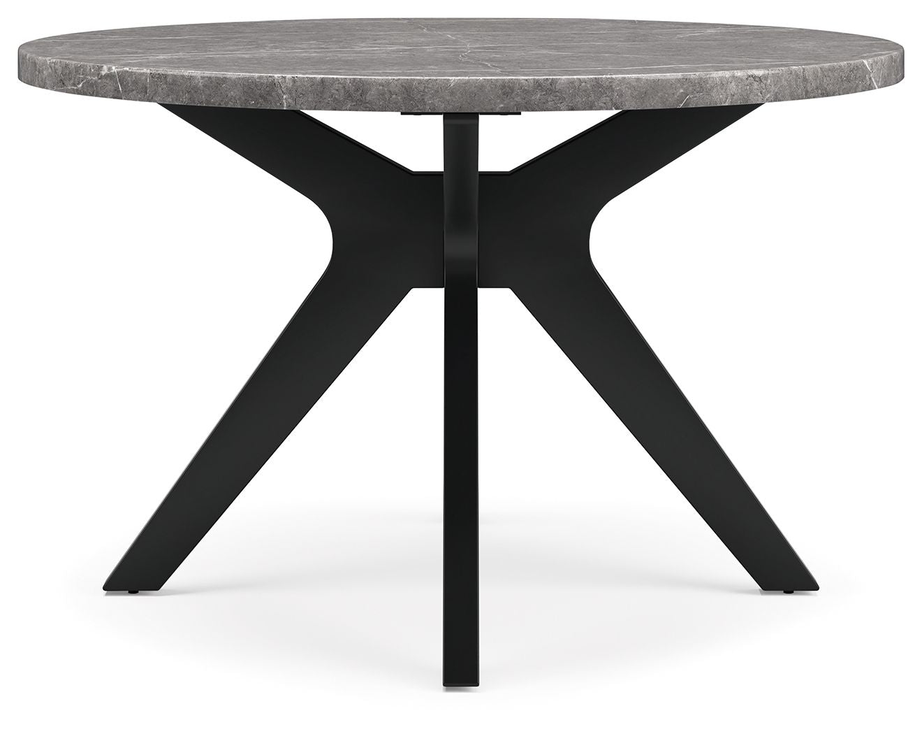Glinari - Round Dining Room Table - Taupe / Black