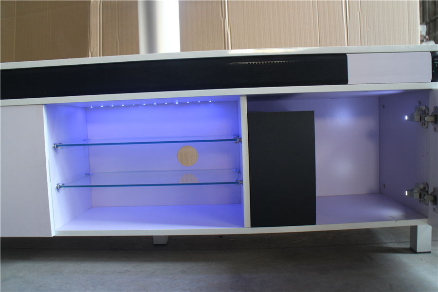 Modern Lacquer TV Stand For 65" TV - White