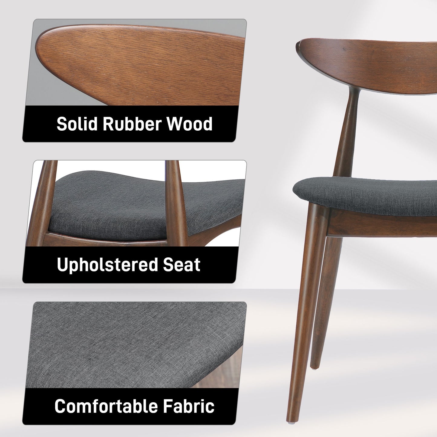 5 Piece Dining Set With Ergonomic Chairs