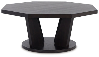 Chasinfield - Octagon Coffee Table - Dark Brown