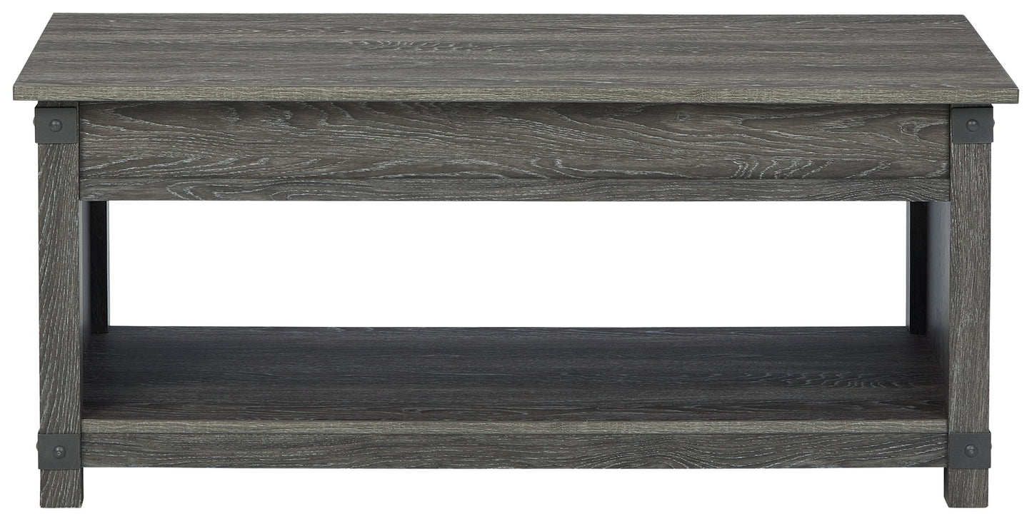 Freedan - Rect Lift Top Cocktail Table - Grayish Brown