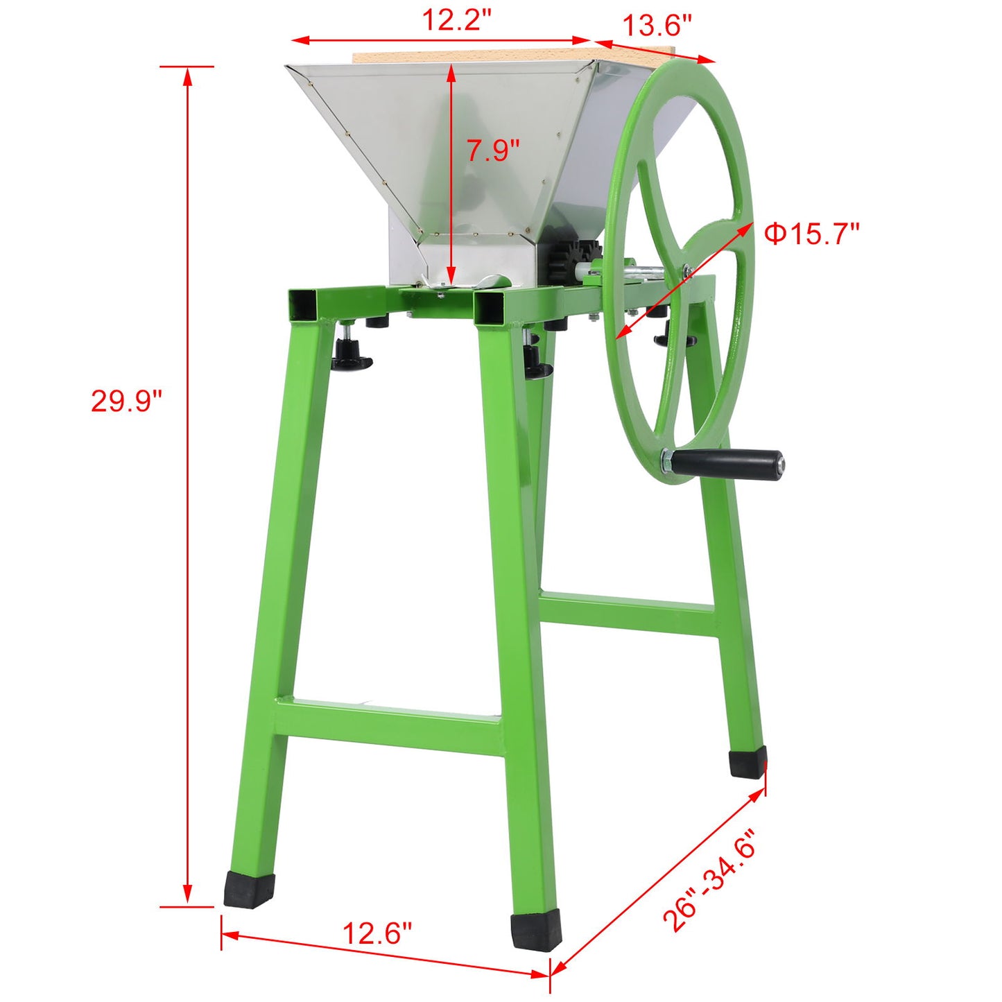 Hydraulic Fruit Wine Press With Apple Crusher, Water-Powered Cider Wine Press - Green
