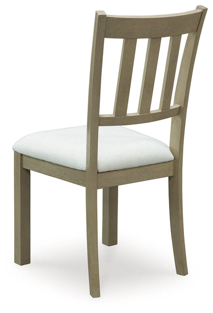 Calmoro - Dining Upholstered Side Chair (Set of 2) - Off White / Gray