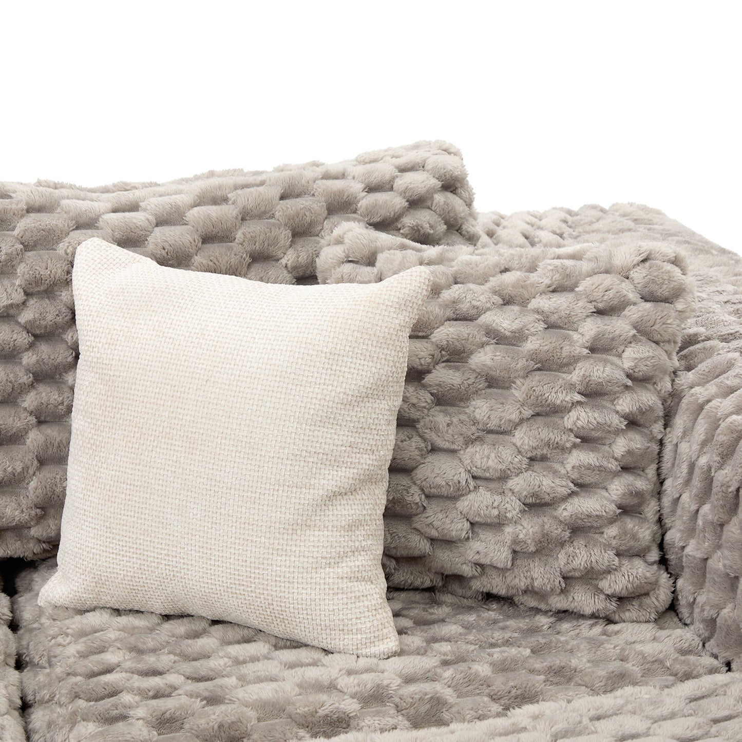 Modular Sectional Sofa, Boneless Couch With 2 Movable Ottomans