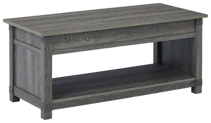 Freedan - Rect Lift Top Cocktail Table - Grayish Brown