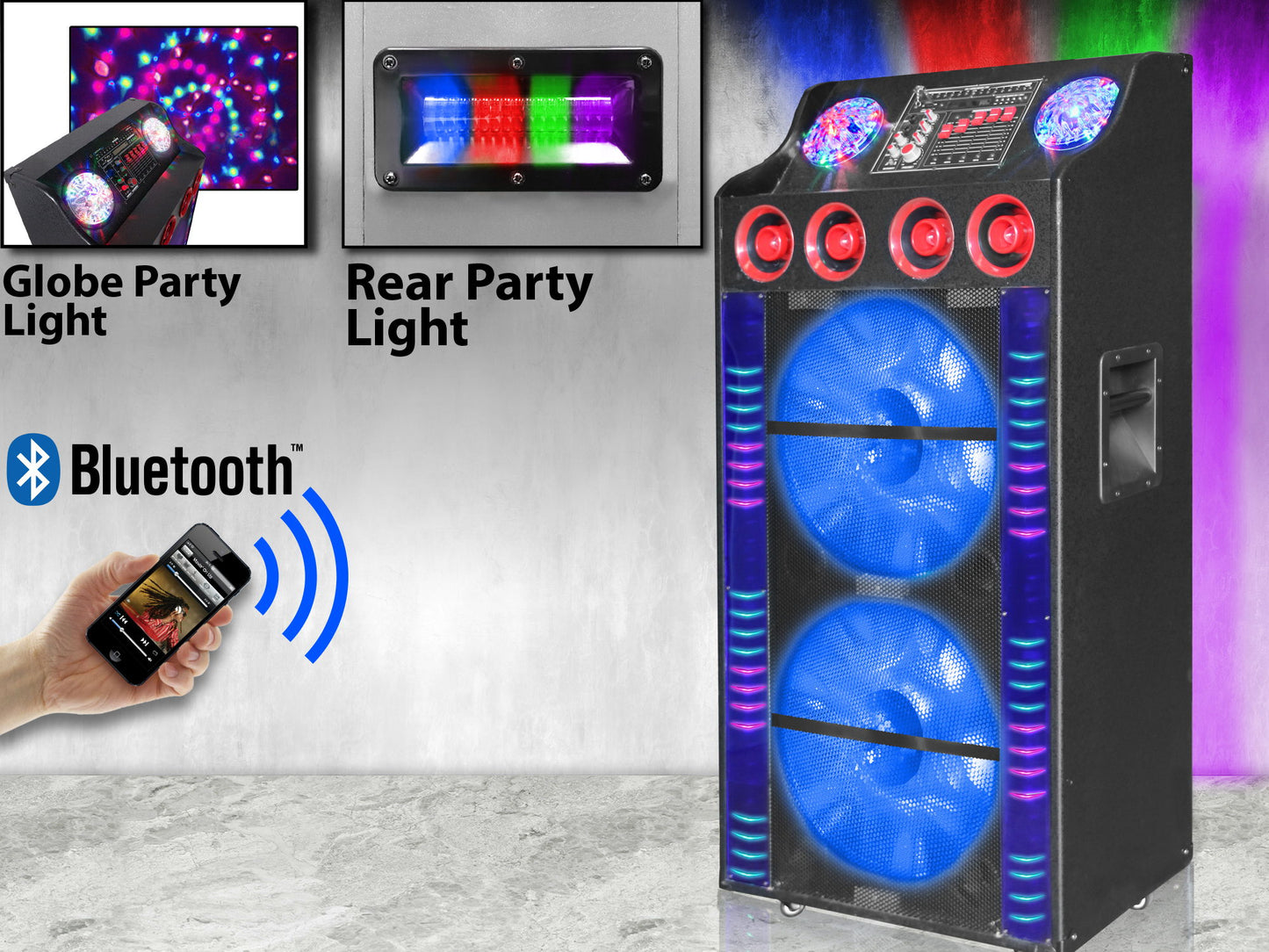 10,000 Watt Party Speaker - Black - 52"