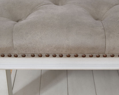 Kanwyn - Uph Ottoman Cocktail Table - Whitewash