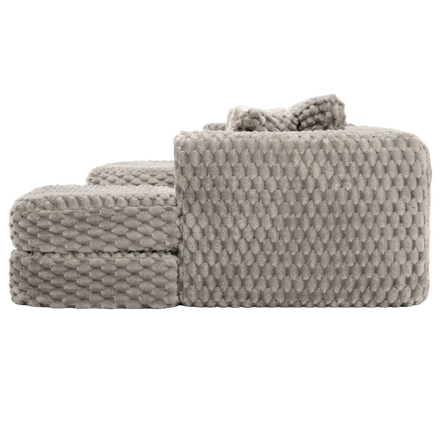 Modular Sectional Sofa, Boneless Couch With 2 Movable Ottomans