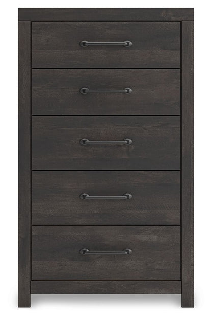 Hollivern - Five Drawer Chest - Dark Gray