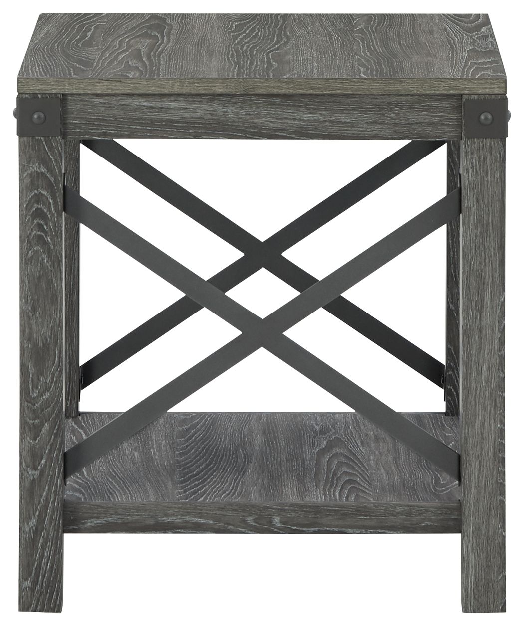 Freedan - Square End Table - Grayish Brown