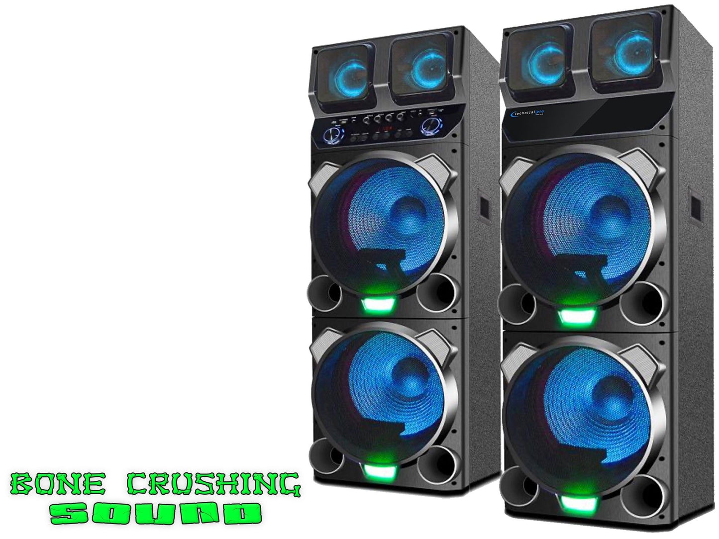 10,000 Watt Pair Of Speakers - Black