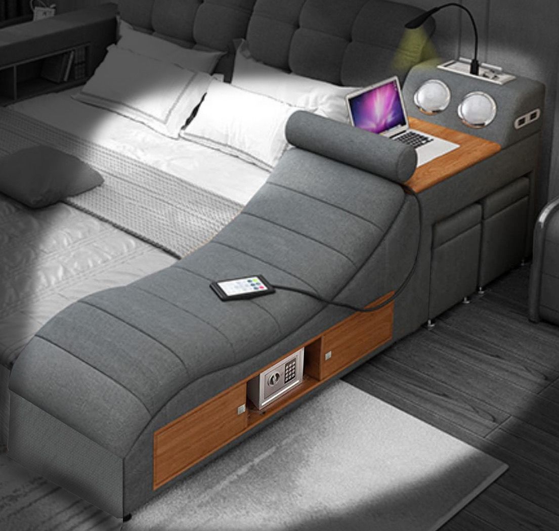 Lounge Bed Console - Dark Gray