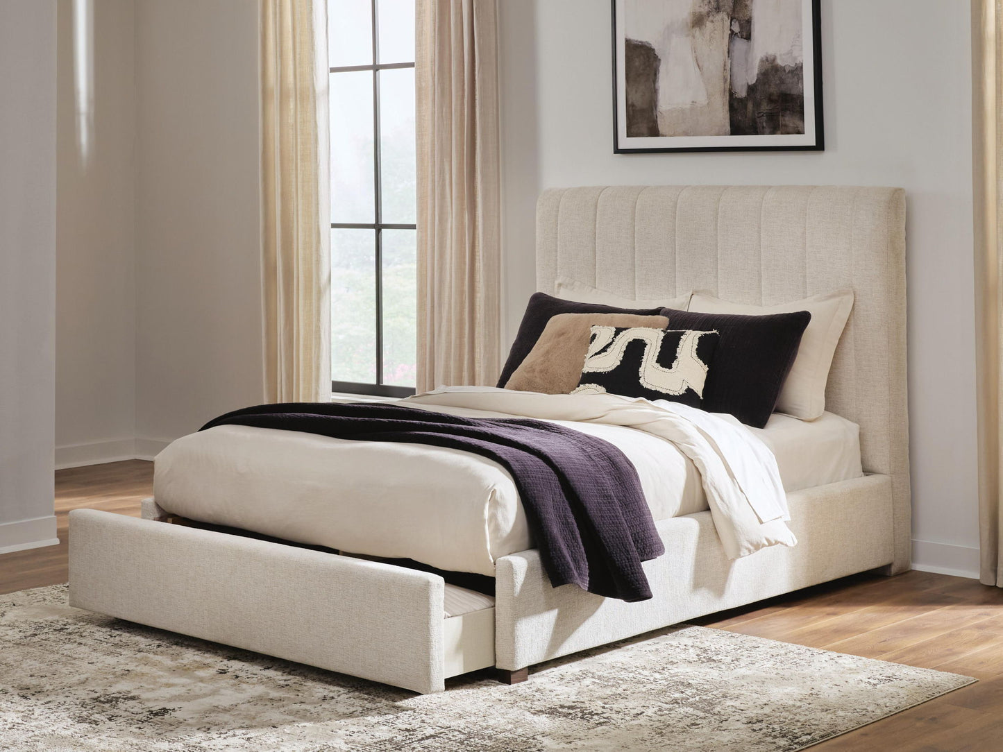 Shoralli - Queen Upholstered Storage Bed - Beige