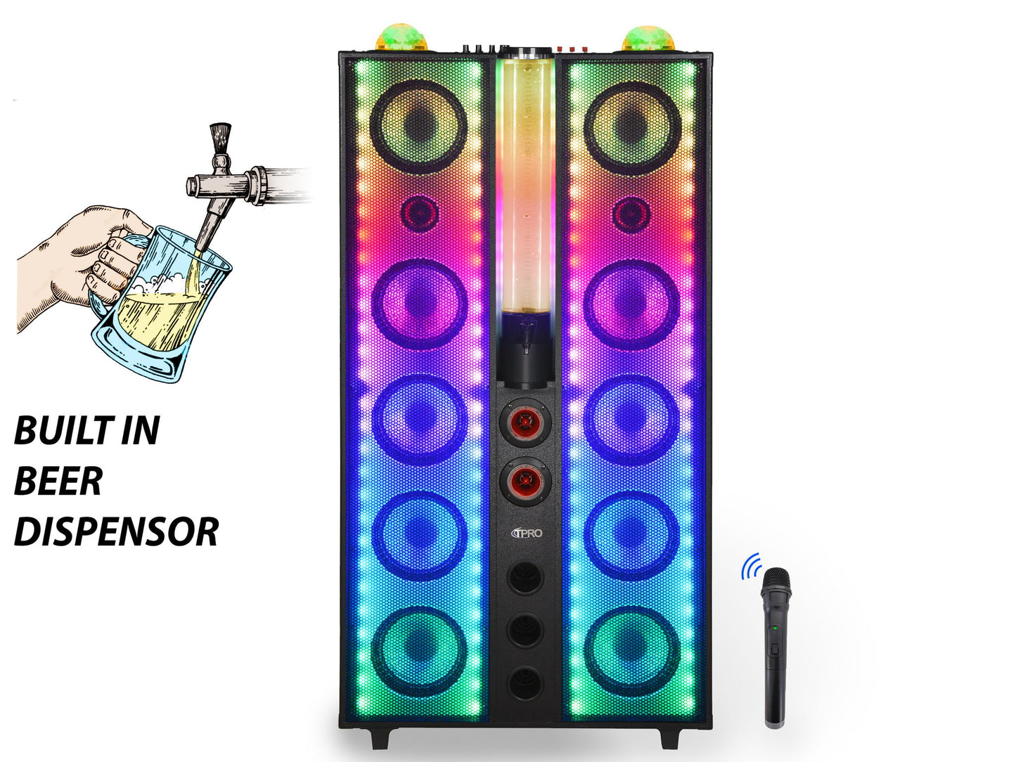 10,000 Watt LED Party Speaker - Black