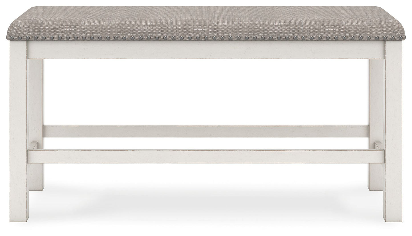 Robbinsdale - Dbl Counter Height Upholstered Dining Bench - Antique White