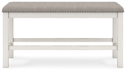 Robbinsdale - Dbl Counter Height Upholstered Dining Bench - Antique White